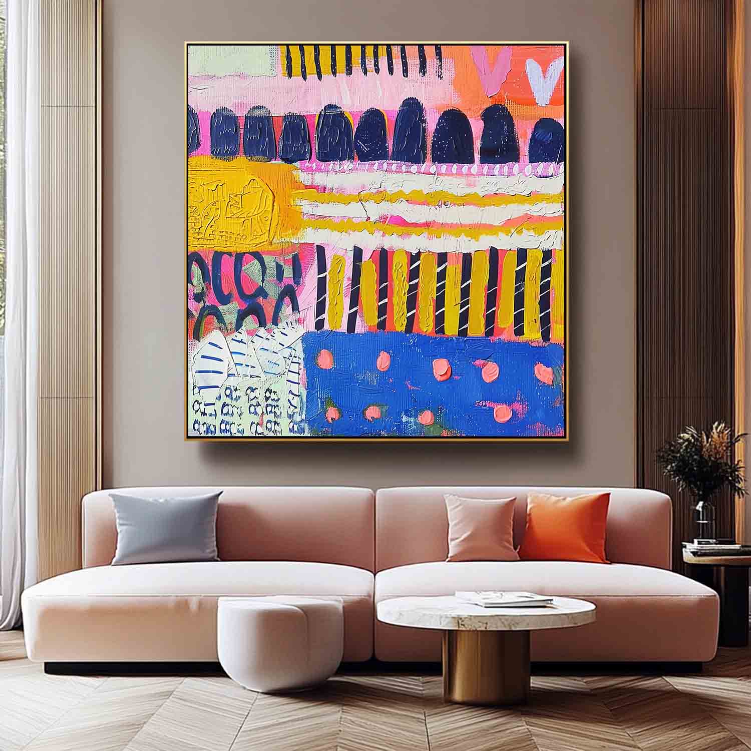 Large Graffiti Abstract Oil Painting Coloeful Original Hand-painted Canvas Wall Art Modern Textured Artwork