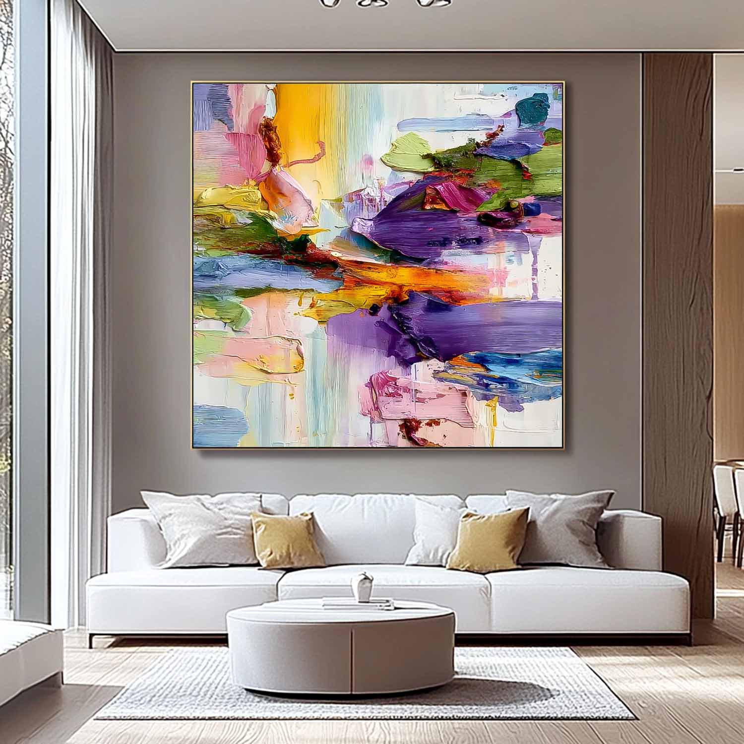 Abstract Large Wall Art Original Scraper Oil Painting Color Texture Acrylic painting Contemporary Art