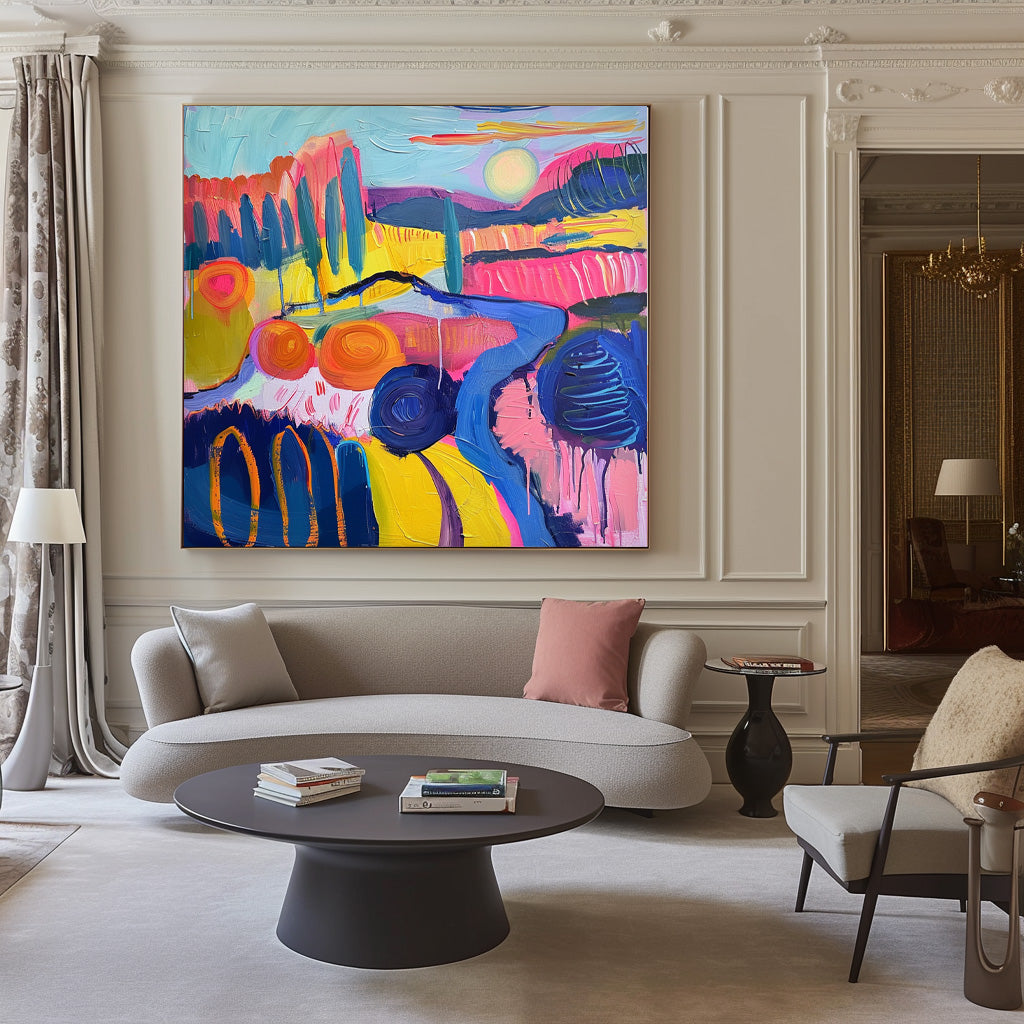 Abstract Graffiti Wall Art Original Scenery Oil Painting Color Texture Acrylic painting Contemporary Art