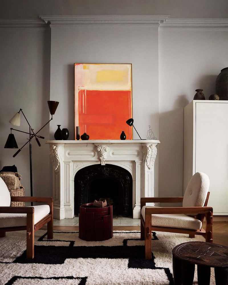 Minimalist Texture Wall Art Painting Large Abstract Orange Original Oil Painting Home Decor