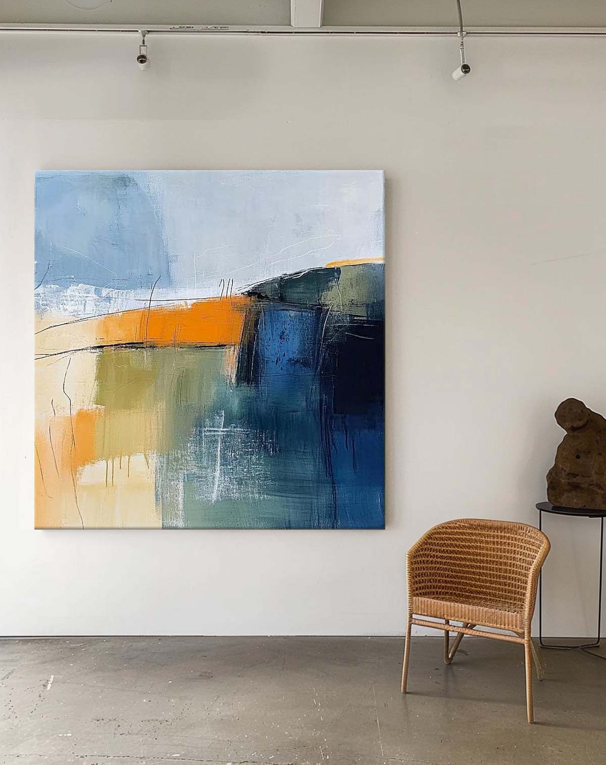 Large Abstract Oil Painting Original Canvas Wall Art Modern Textured Painting for Living Room Office Bedroom