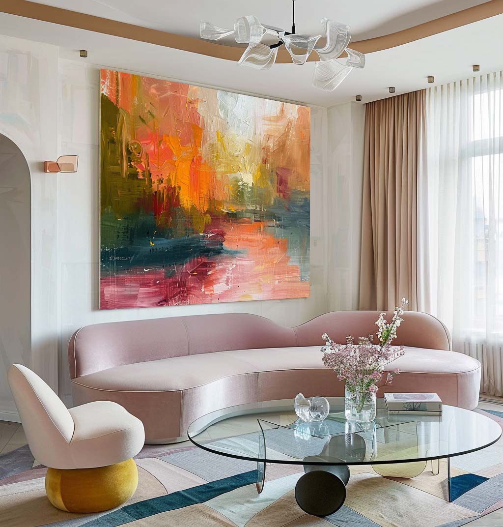 Original Scenery Painting Abstract Landscape Oil Painting On Canvas Framed Texture High Quality Wall Art