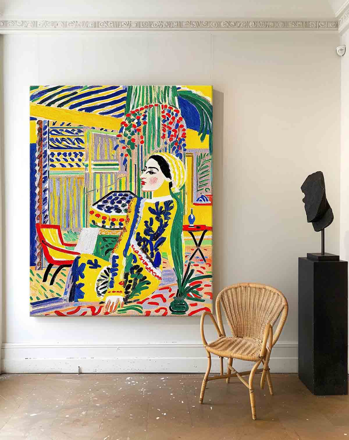portretter of a beautiful girl in a romantic vintage style Gorgeous Original Modern Wall Art Colorful Artwork