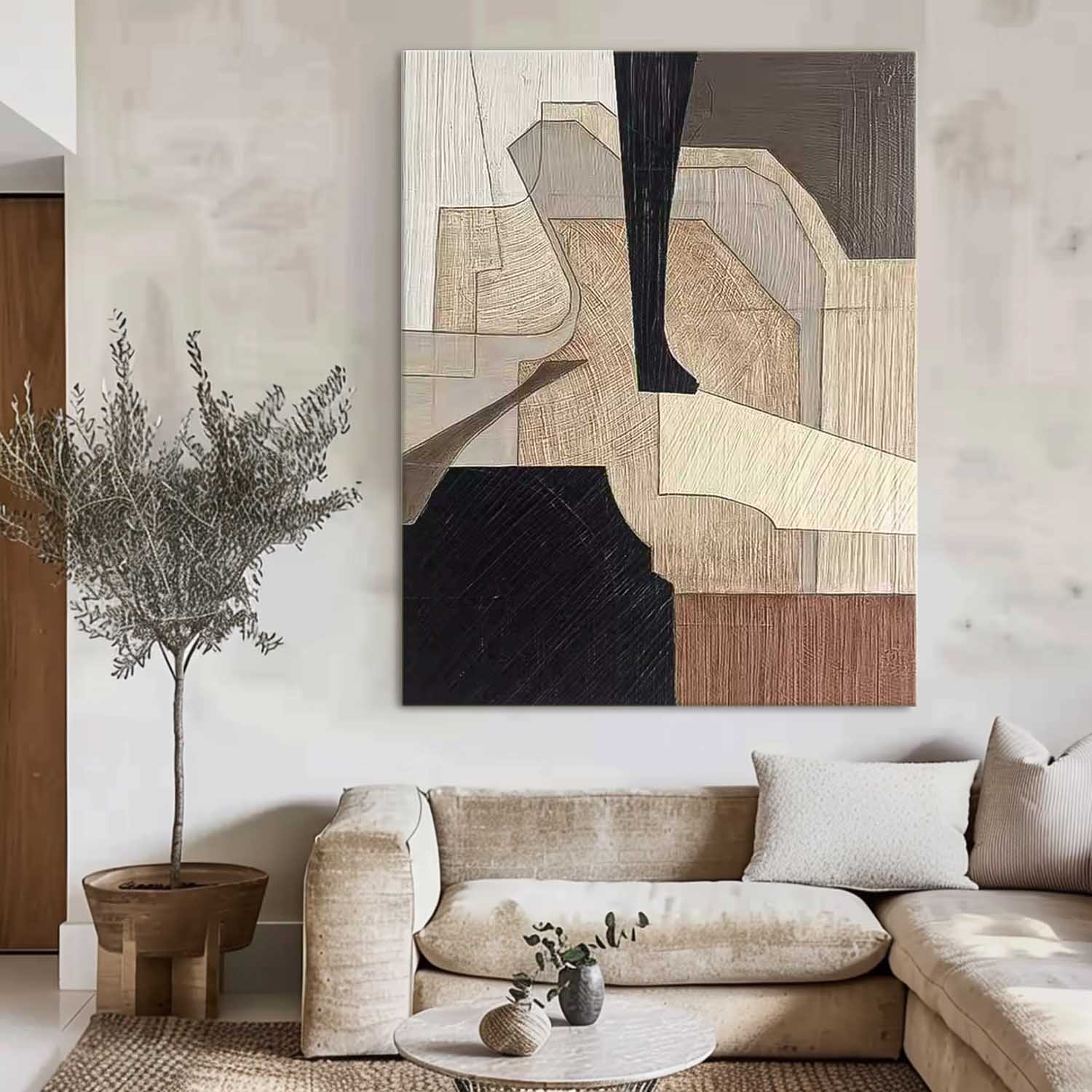 Wabi-Sabi Wind Large Contemporary Acrylic Painting On Canvas Abstract Oil Painting Original Artwork Decor