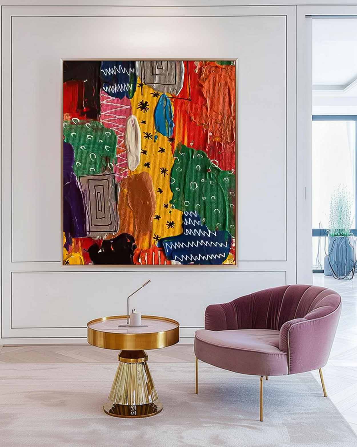 Large Graffiti Modern Acrylic Painting On Canvas Colorful Texture Abstract Oil Painting Original Artwork
