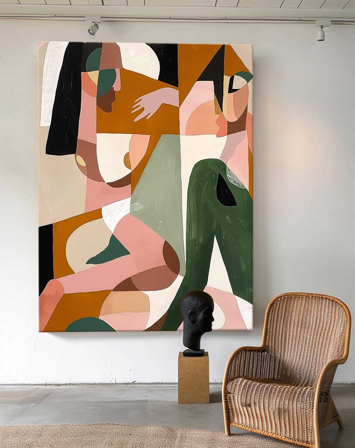 Contemporary Art Figure Large Luxury Painting Modern Abstract People Canvas Art Acrylic Wall Decor