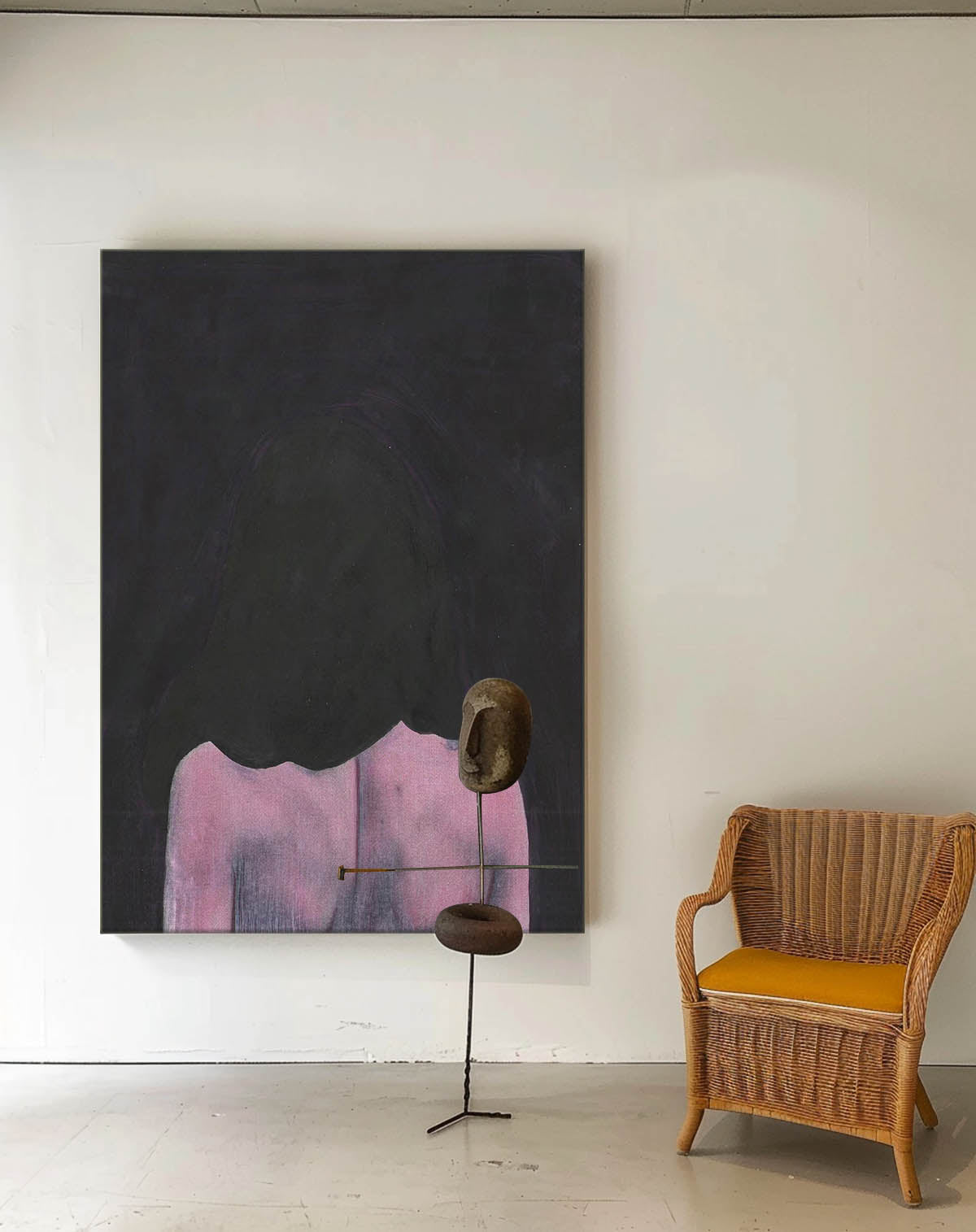 Original Girl Back Wall Art Warm Color Abstract Artwork Large Figure Painting For Living Room