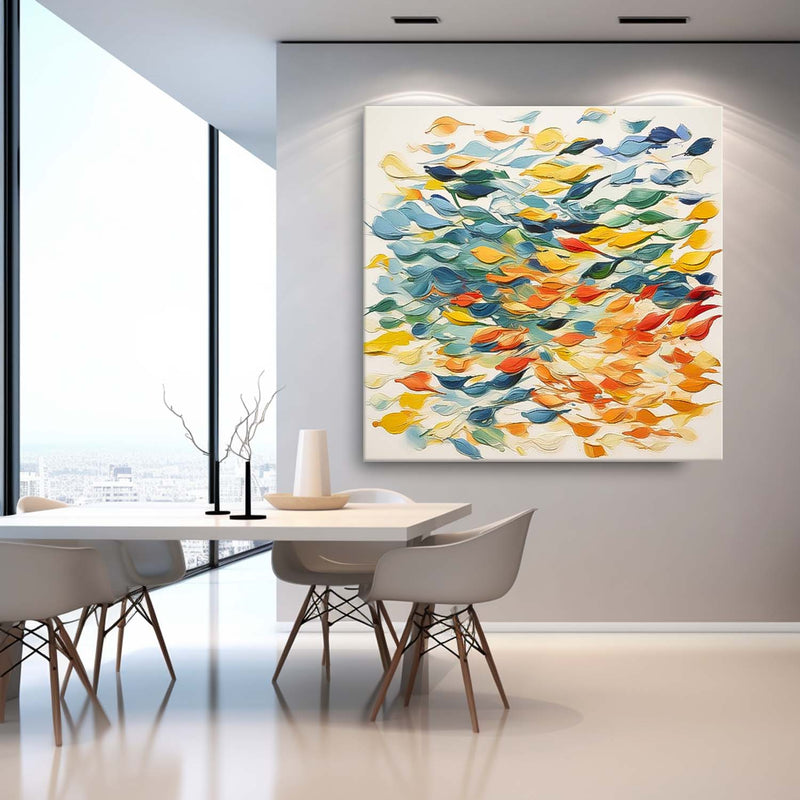 Color Scraper Abstract Goldfish Acrylic Painting Canvas Great Quality Hand Painted Abstract Wall Art Home Decor