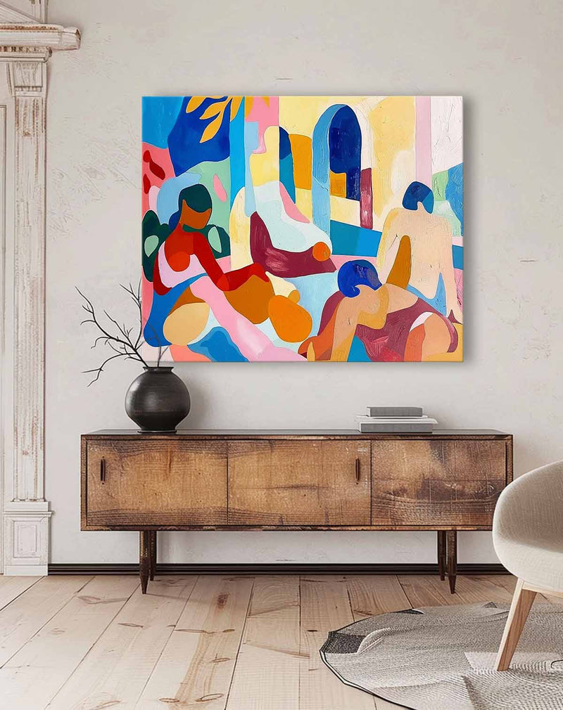 Modern Wall Art Home Decor Picasso Art Large Wall Art Original Famous Painting Abstract Colored Figures Oil Painting on Canvas