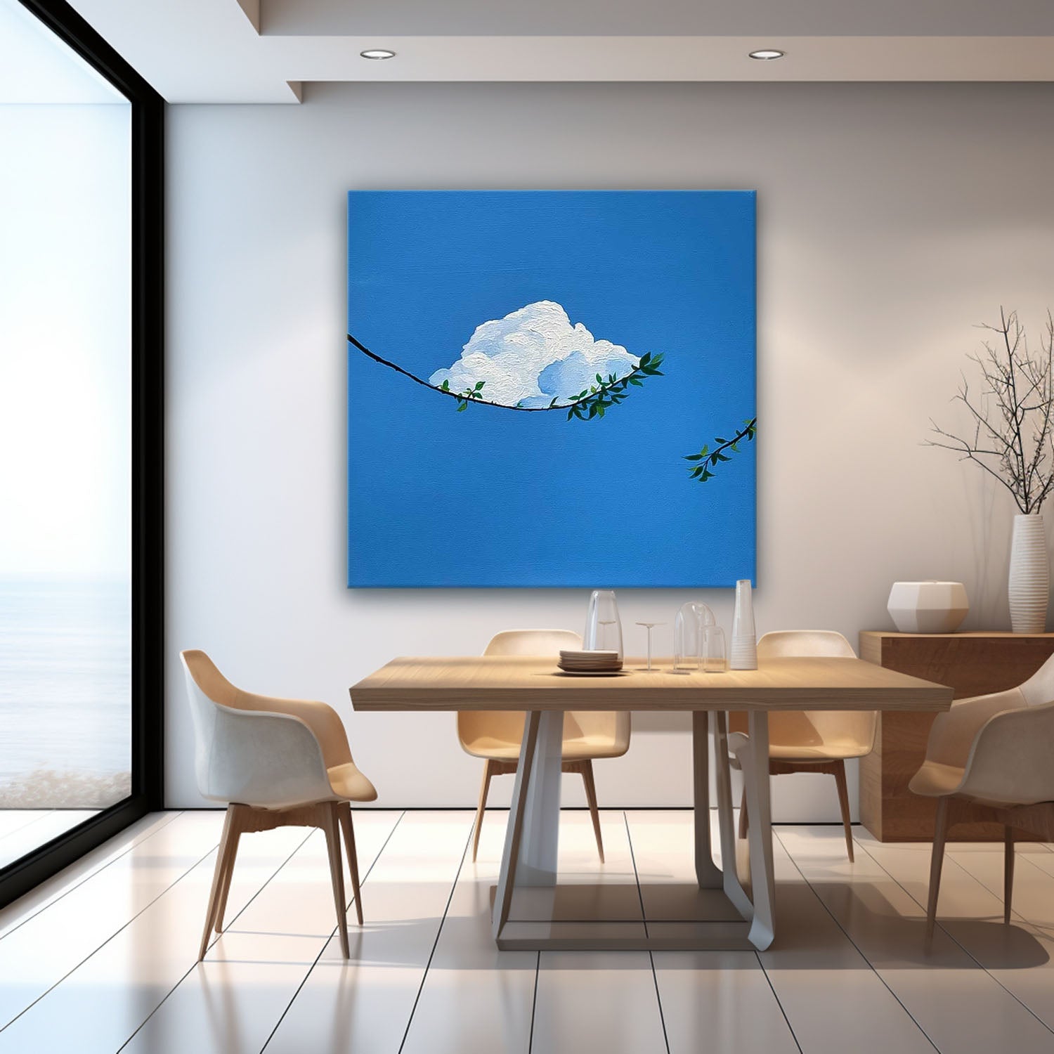Large Clouds Wall Art Modern Highest Quality Oil Painting Abstract Texture Acrylic Painting For Living room