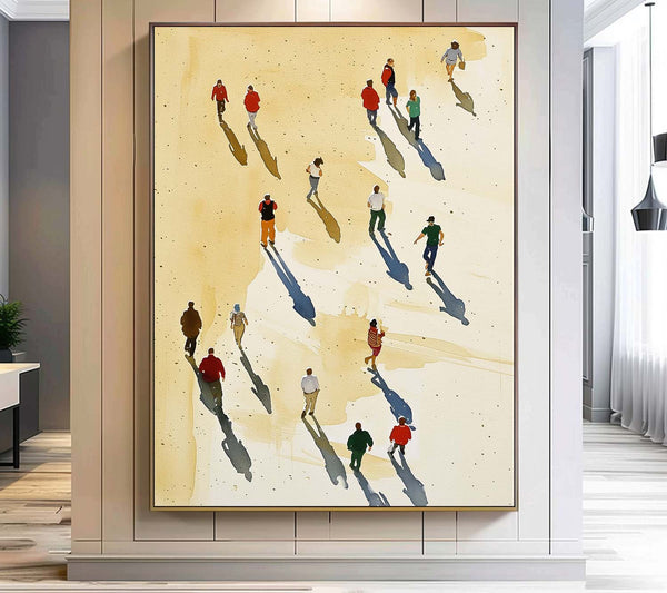 Modern People And Beach Wall Art Impressionism Ocean Abstract Large Original Oil Painting On Canvas Home Decor