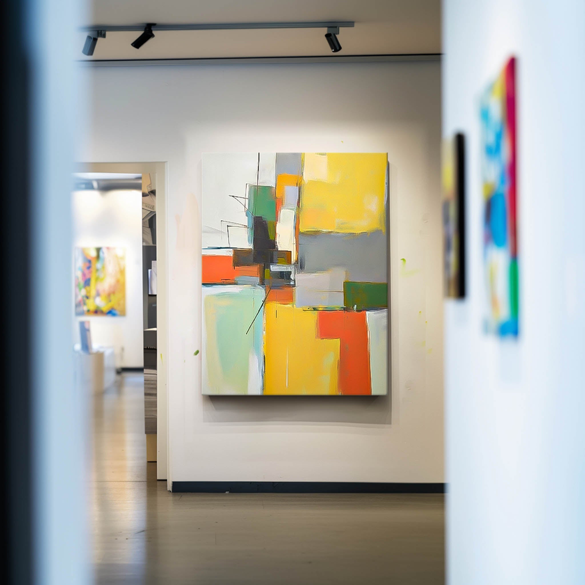 Cheap Vibrant Color Abstract Wall Art Large Contemporary Acrylic Painting On Canvas Graet Quality artworks