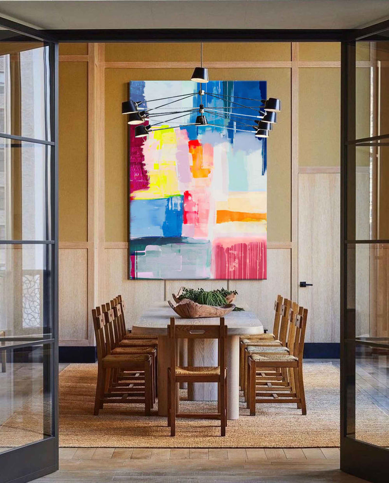 Colorful Abstract Oil Paintings Vibrant Multicolor Abstract Wall Art Large Decorative Painting
