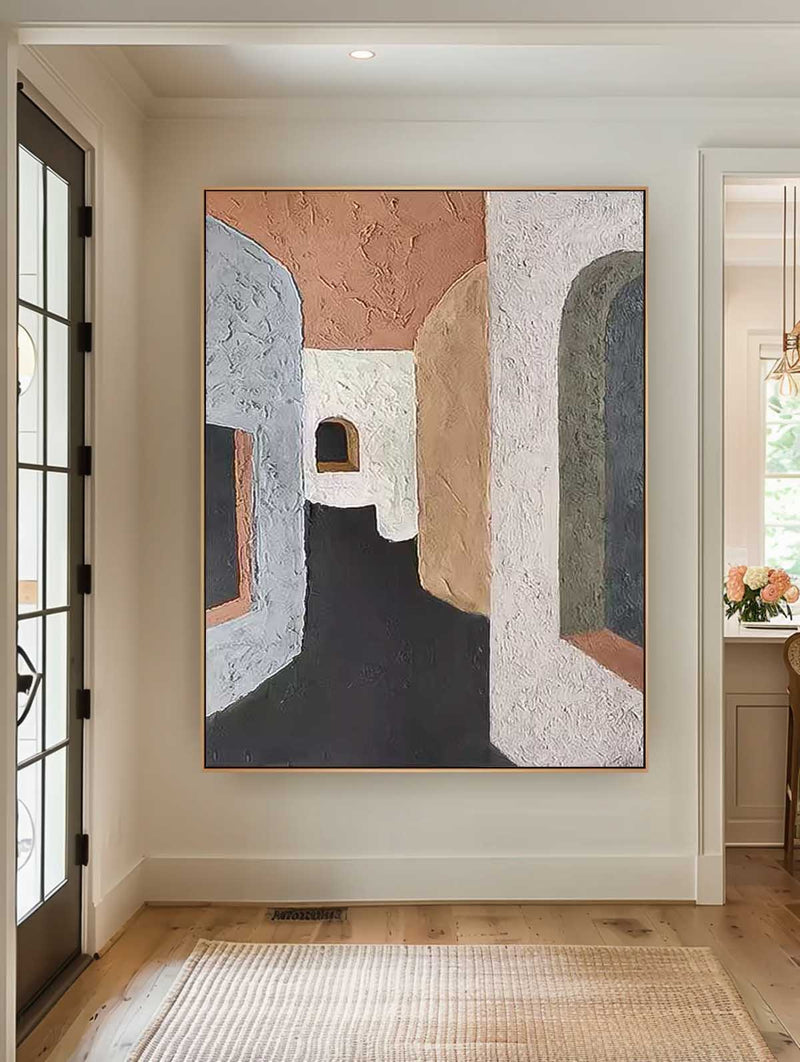 Abstract Alley Wall Art Large Contemporary Minimalist Acrylic Painting On Canvas Home Decoration