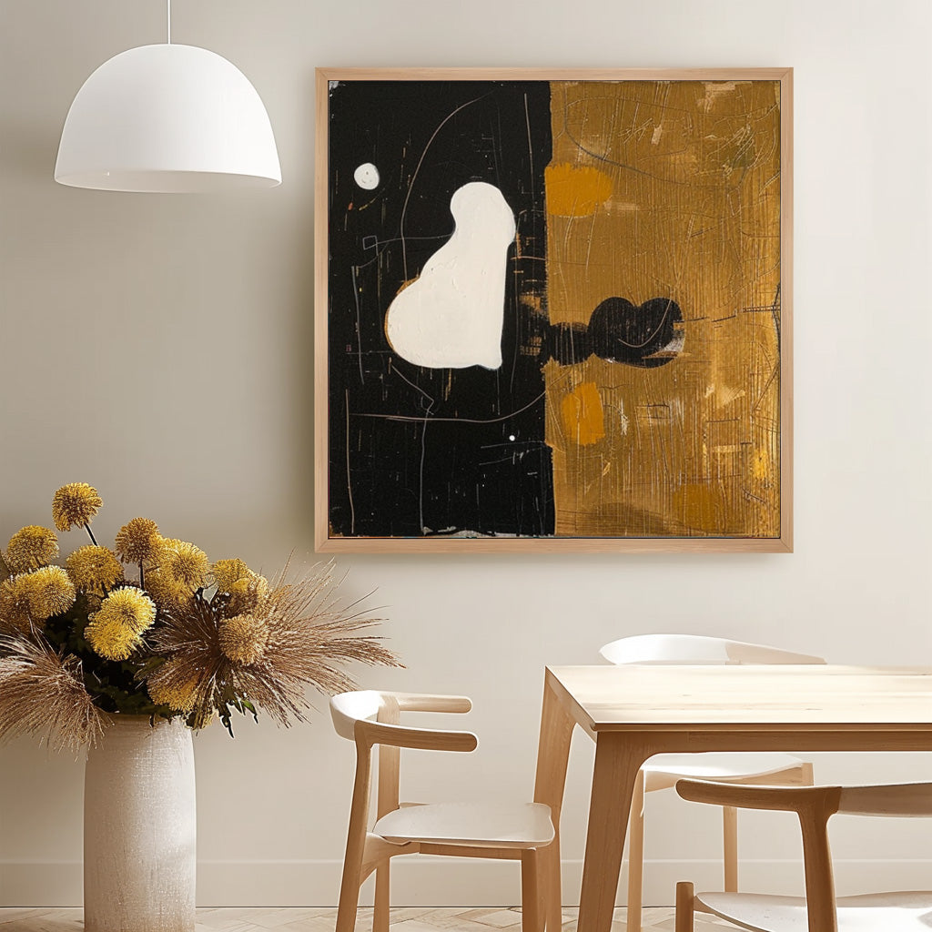Lovely Modern Minimalist Canvas Painting Acrylic Large Brown Abstract Wall Art Framed For Living Room