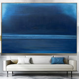 Original Blue Minimalist Abstract Acrylic Painting Large Wall Art Modern Texture Abstract Oil Painting Home Decor