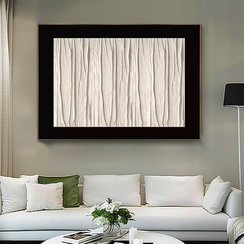 Original White Minimalist Abstract Acrylic Painting Large Wall Art Modern Texture Abstract Oil Painting Home Decor