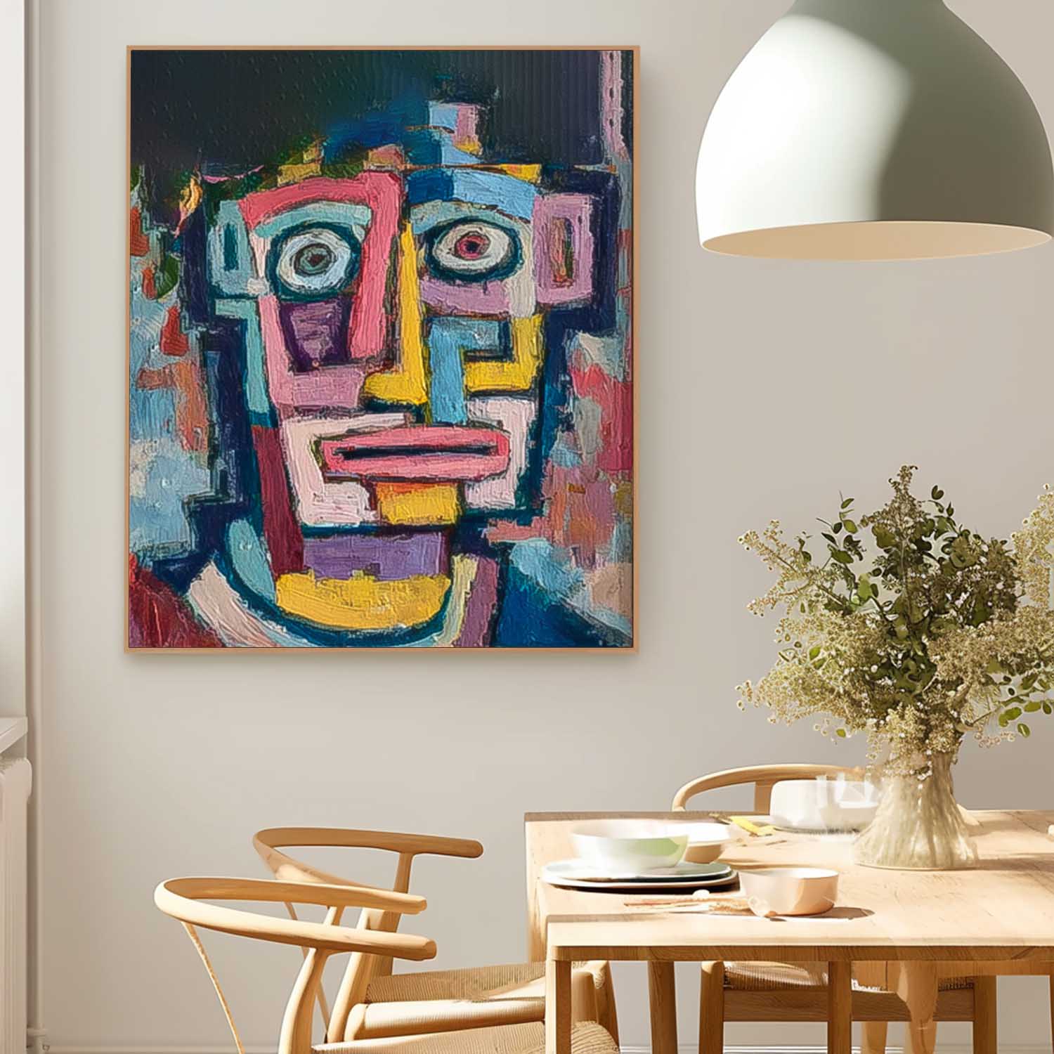 Large People Wall Art Color Abstract Portrait Oil Painting Canvas Original Humor Face Painting