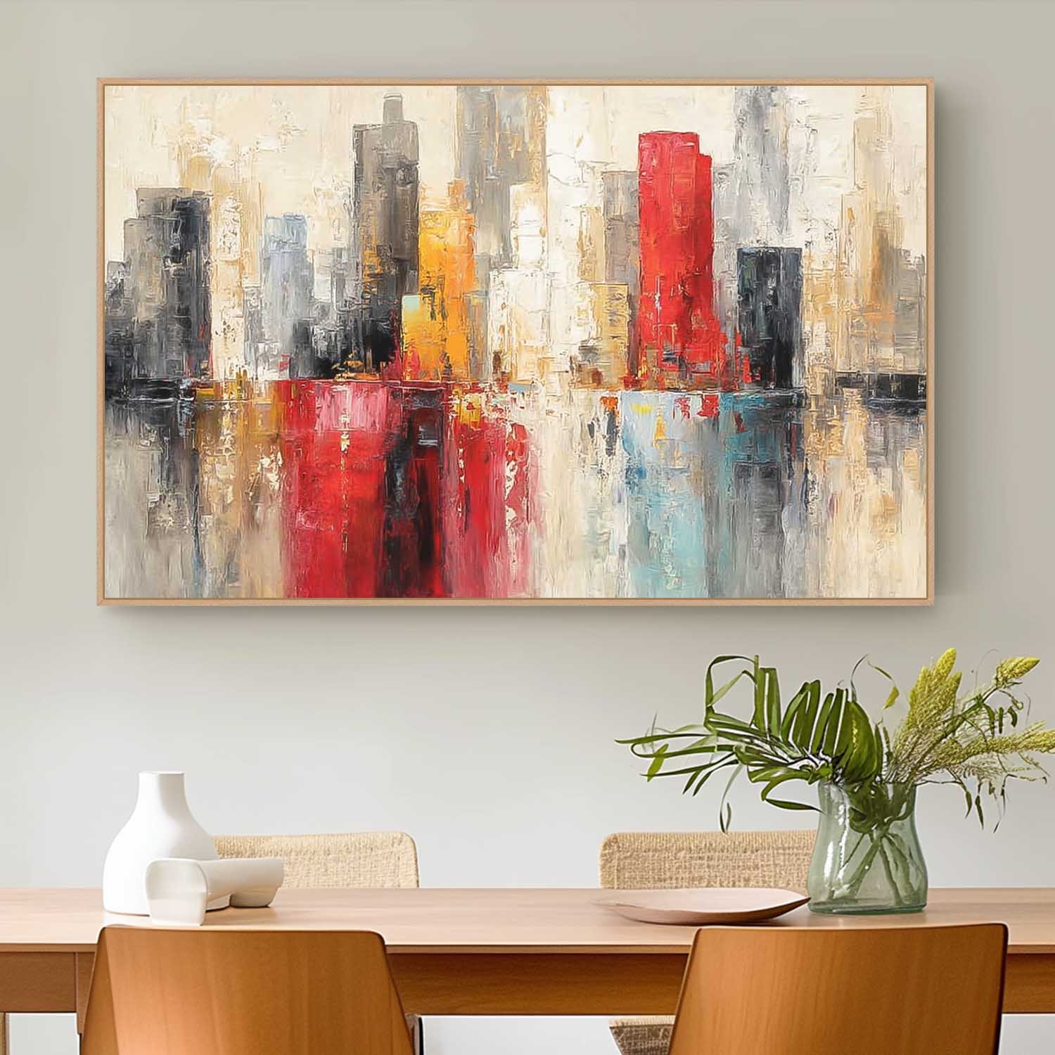Original City Wall Art Colorful Texture Abstract Oil Painting Big Canvas Artwork Modern Acrylic Painting