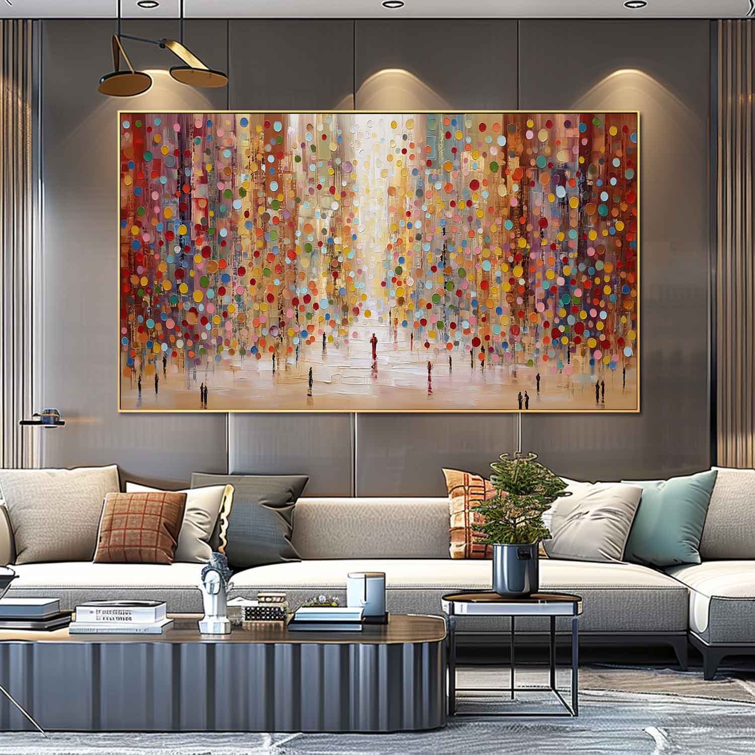 Original Street Artwork Colorful Modern Figure Acrylic Painting Large Urban Characters Wall Art