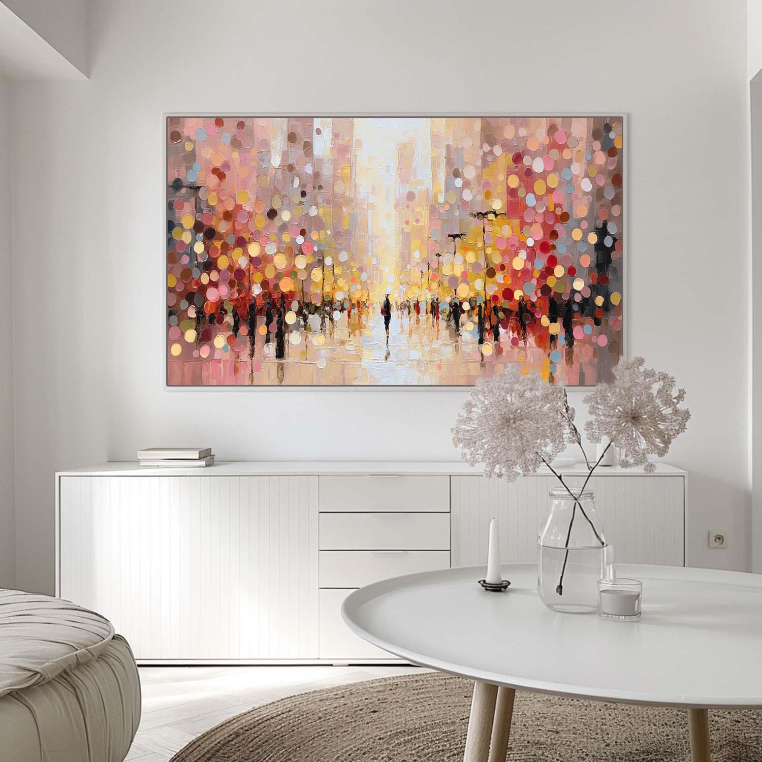 Colorful Modern Figure Acrylic Painting Large Urban Characters Wall Art Original Street Artwork