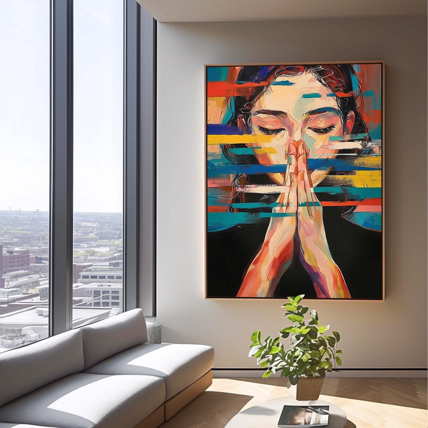Texture Portrait Large Beauty Lady Wall Art Original Beautiful Girl Painting Canvas Woman Face Figurative Fashion Home Decor