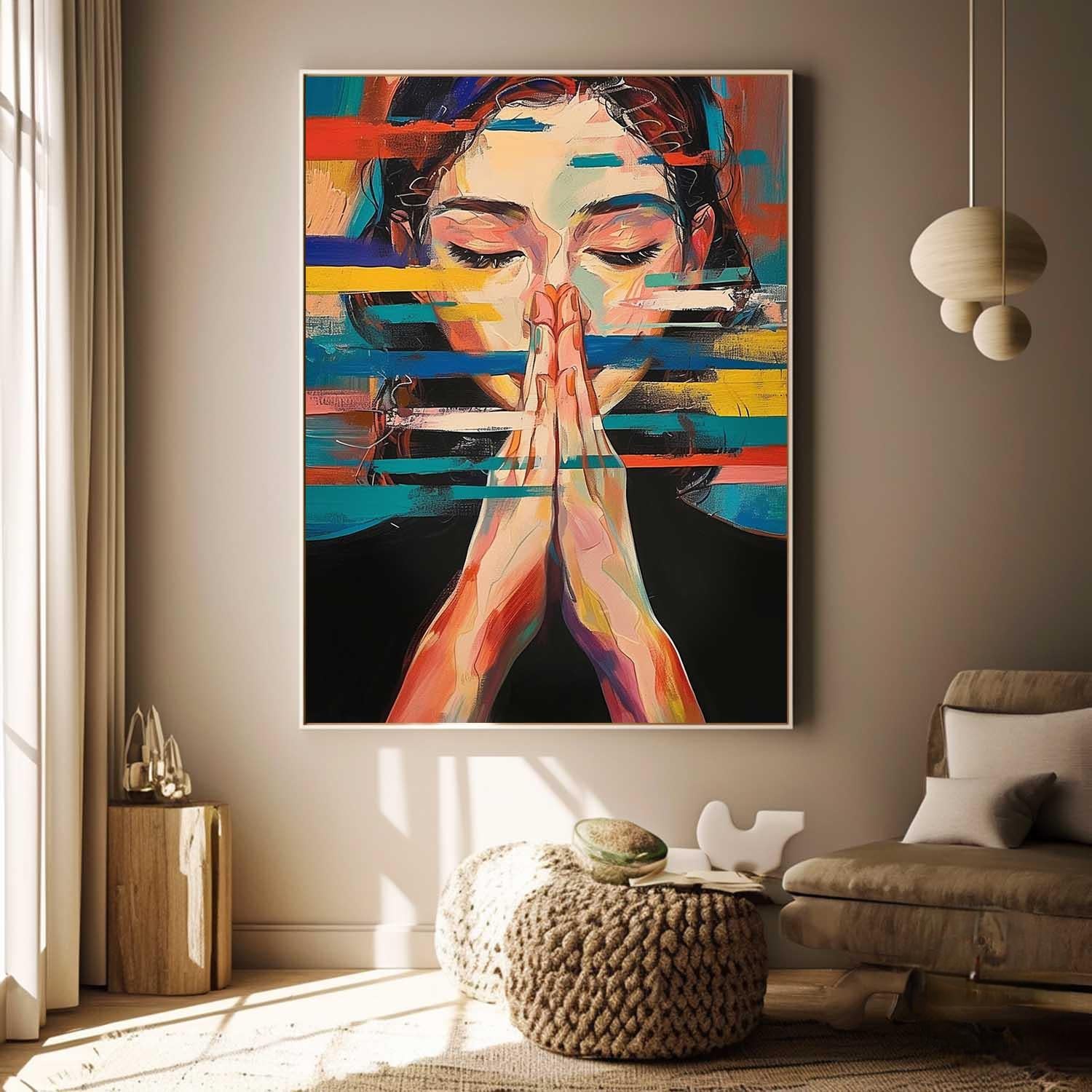 Texture Portrait Large Beauty Lady Wall Art Original Beautiful Girl Painting Canvas Woman Face Figurative Fashion Home Decor