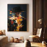 Original Cool Man Wall Art  Black Series Large Portrait Painting Abstract Faceless Artwork For Living Room