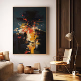 Black Series Large Portrait Painting Original Cool Man Wall Art Abstract Faceless Artwork For Living Room