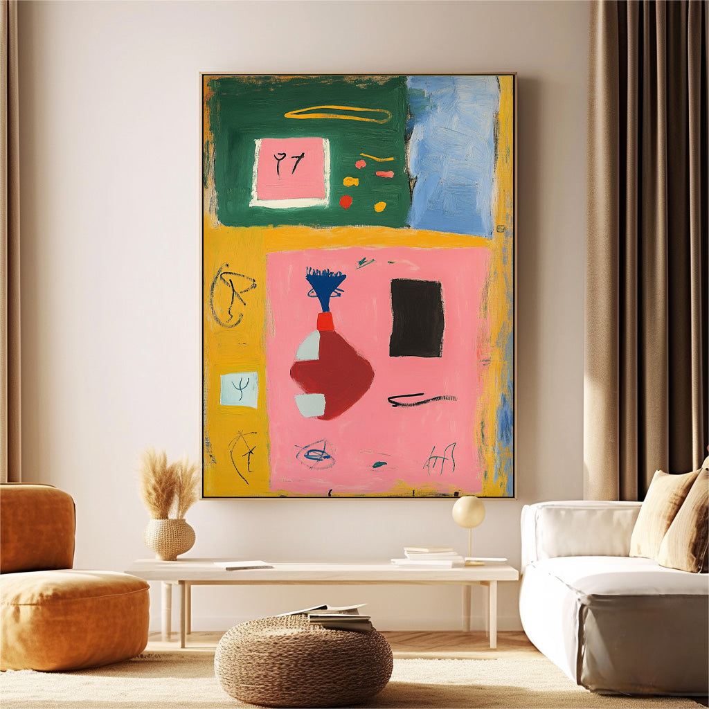 Original Graffiti Symbol Eements Color Painting Texture Acrylic painting Abstract Large Wall Art Fashion Art